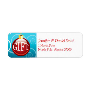 Christmas Self Addressed Label Return Address Label