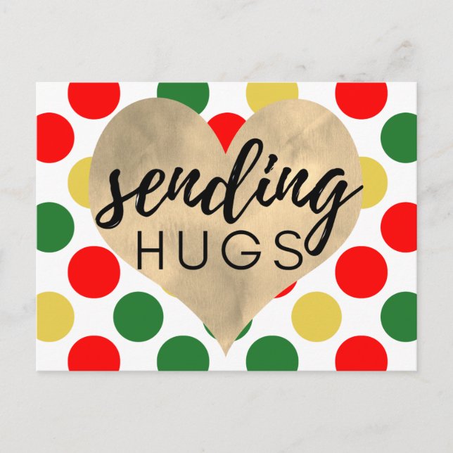 Christmas Sending Hugs Holiday Postcard (Front)