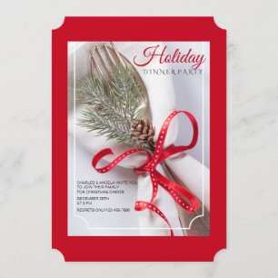 Christmas Setting Dinner Party Invitation