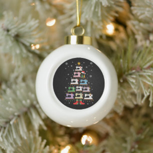 Christmas Sewing Machine Tree Lights Stockings Ceramic Ball Christmas Ornament