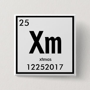 Christmas-shaped chemical element 15 cm square badge