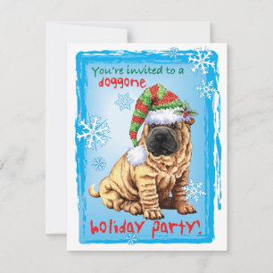 Christmas Shar-Pei Holiday Invitation