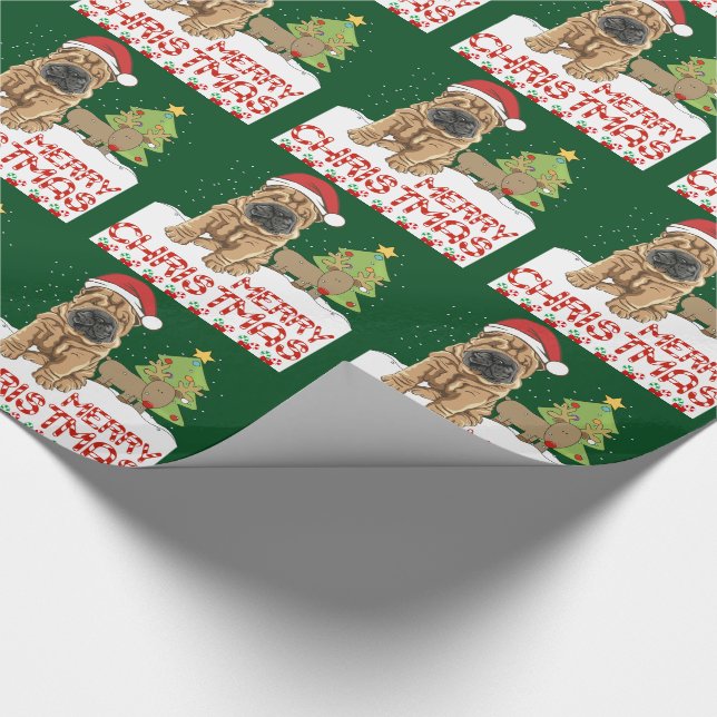 Christmas Shar Pei Wrapping Paper (Corner)