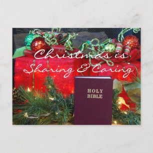 Christmas Sharing & Caring Postcard2 - customise Holiday Postcard
