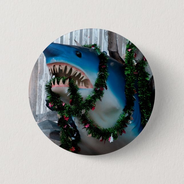 Christmas Shark button (Front)