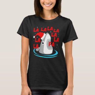 Christmas Shark Fa La La  Shark Pajamas Xmas Santa T-Shirt