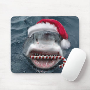 Christmas Shark Mouse Pad