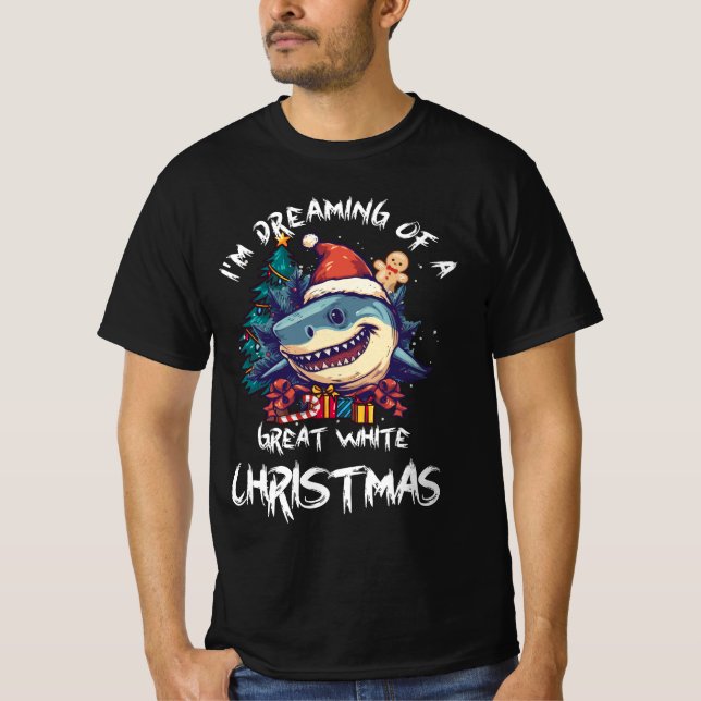 Christmas Shark Santa Hat Xmas Santa Jaws Funny Sh T-Shirt (Front)