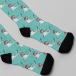 Christmas Shark Santa Jaws  Socks<br><div class="desc">This design may be personalised by choosing the Edit Design option. You may also transfer onto other items. Contact me at colorflowcreations@gmail.com or use the chat option at the top of the page if you wish to have this design on another product or need assistance with this design. See more...</div>