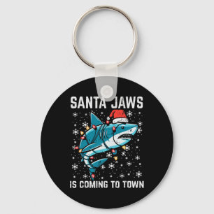 Christmas Shark Santa Jaws Xmas Men Boys Kids Yout Key Ring