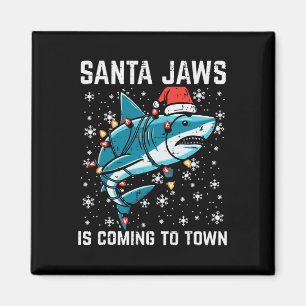 Christmas Shark Santa Jaws Xmas Men Boys Kids Yout Magnet