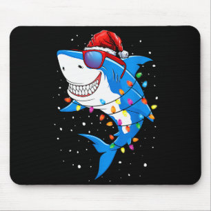 Christmas Shark Shirt Xmas Funny Santa Shark Mouse Pad