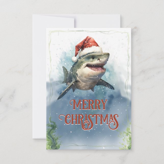 Christmas Shark Thank You Card (Front)