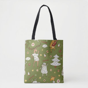 Christmas Sheep: Animal Vintage Illustration. Tote Bag