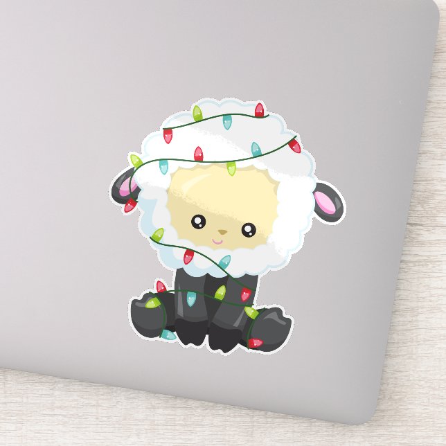 Christmas Sheep, Christmas Lights, Cute Sheep (Detail)
