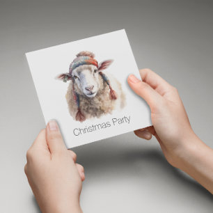 Christmas Sheep, customisable Holiday Card