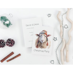 Christmas Sheep, customisable Invitation