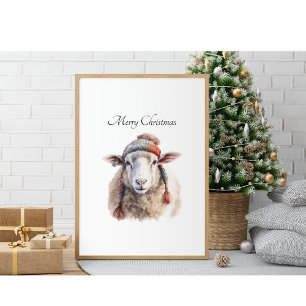 Christmas Sheep, customisable Poster