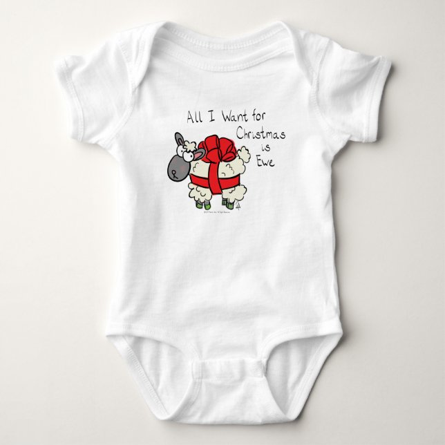 Christmas Sheep Kids Cartoon Baby Bodysuit (Front)