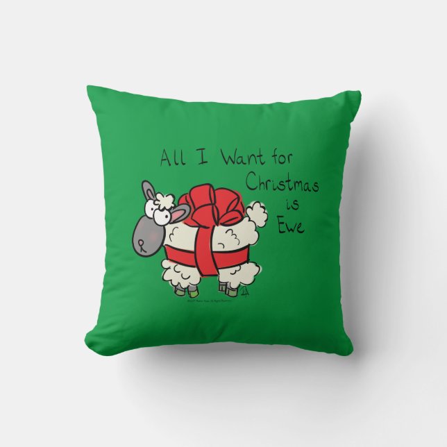 Christmas Sheep Kids Cartoon Cushion (Front)