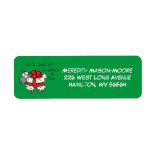 Christmas Sheep Kids Cartoon Return Address Label