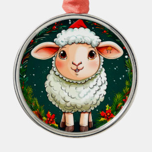 Christmas Sheep Metal Tree Decoration Gift