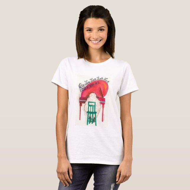 christmas sheep playing the piano T-Shirt (Front Full)