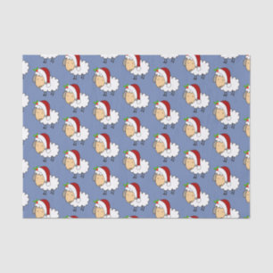Christmas Sheep Wearing A Santa Hat Tissue Paper