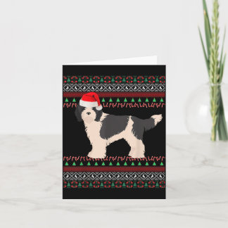 Christmas Sheepadoodle Ugly Sheepdog Poodle Cross Card
