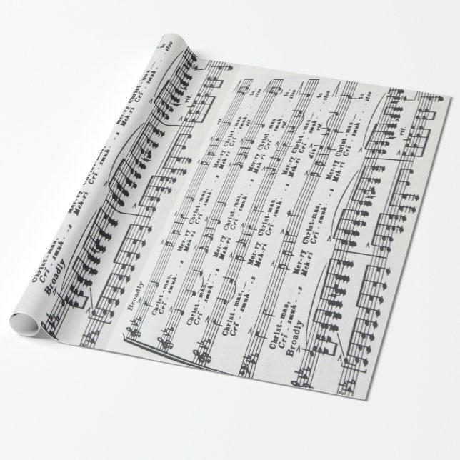 Christmas Sheet Music Merry Christmas Wrapping Paper (Unrolled)