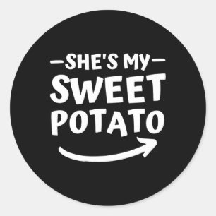 Christmas She's My Sweet Potato I Yam Matching Tha Classic Round Sticker
