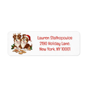 Christmas Shetland Sheepdogs Return Address Label