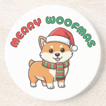 Christmas Shiba Inu Coaster: Merry Woofmas