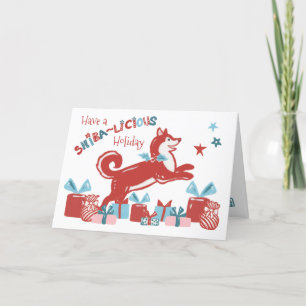 Christmas Shiba Inu Dog Holiday Joy Modern Retro