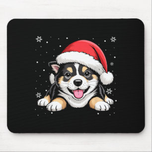 Christmas Shiba Inu Dog Wearing Santa Hat Pet Anim Mouse Pad