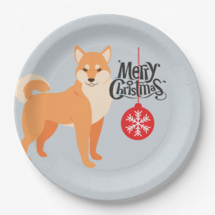 Christmas Shiba Inu Paper Plate
