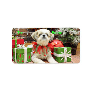 Christmas - Shih Tzu - Bailey Label