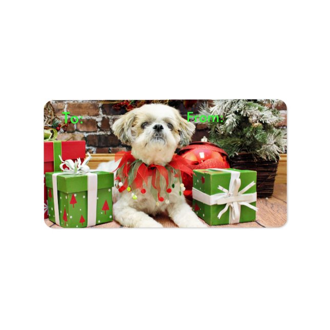 Christmas - Shih Tzu - Bailey Label (Front)