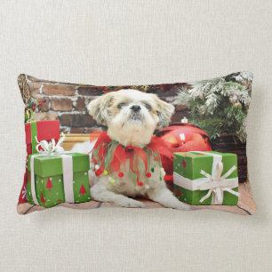 Christmas - Shih Tzu - Bailey Lumbar Cushion