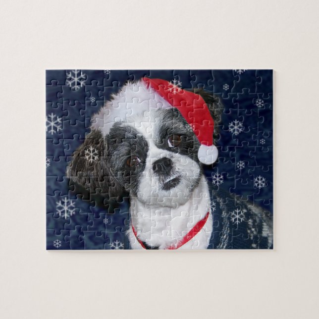 Christmas Shih Tzu Dog Jigsaw Puzzle (Horizontal)