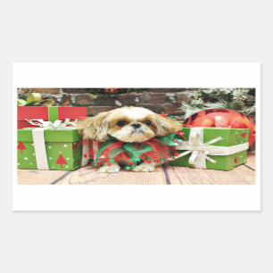 Christmas - Shih Tzu - Earl Rectangular Sticker