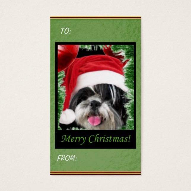 Christmas Shih Tzu Gift Tags (Front)