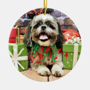 Christmas - Shih Tzu - Jake Ceramic Ornament