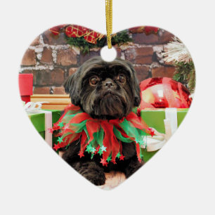 Christmas - Shih Tzu - Lily Ceramic Ornament
