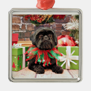 Christmas - Shih Tzu - Lily Metal Ornament