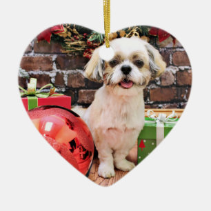 Christmas - Shih Tzu - Marley Ceramic Ornament