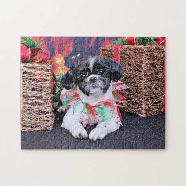 Christmas - Shih Tzu - Sadie Jigsaw Puzzle (Horizontal)