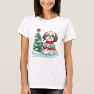 Christmas Shih Tzu Santa Dog T-Shirt