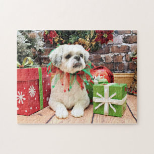 Christmas - Shih Tzu - Teddy Jigsaw Puzzle