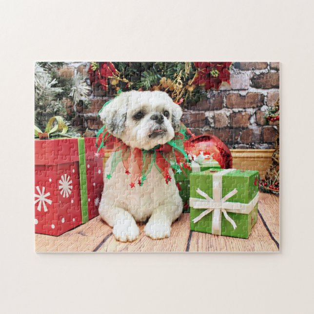 Christmas - Shih Tzu - Teddy Jigsaw Puzzle (Horizontal)